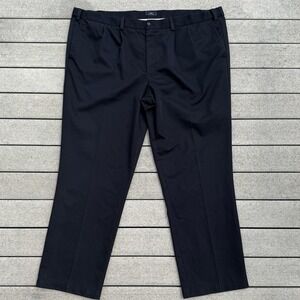 Vintage 1990s 90s Pleated Classic Fit Black Pants DOCKERS 48X32 Comfort Elastic